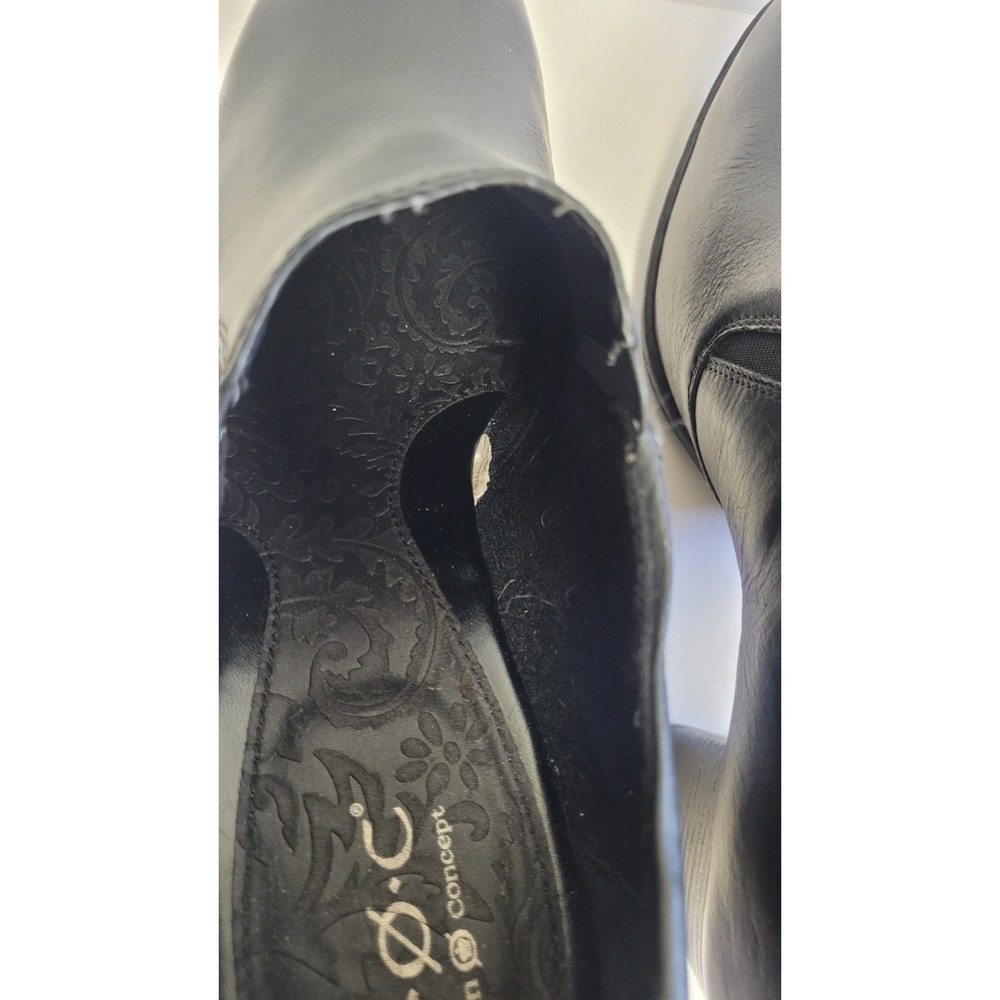 B.Ø.C. Børn Concepts Slip On Loafer-Style Heels Black Leather‎ Size US 11 EU 43 - Picture 8 of 10